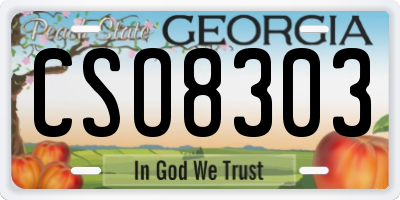 GA license plate CSO8303