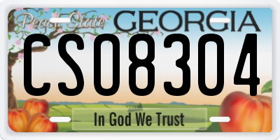 GA license plate CSO8304