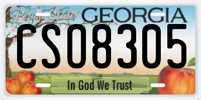 GA license plate CSO8305
