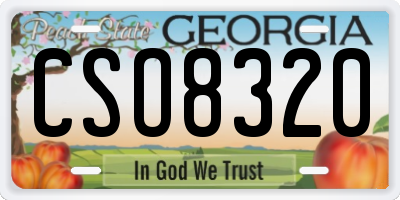 GA license plate CSO8320