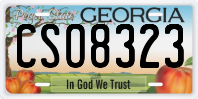 GA license plate CSO8323