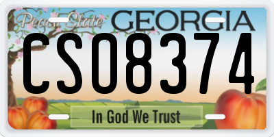 GA license plate CSO8374