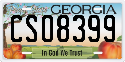 GA license plate CSO8399