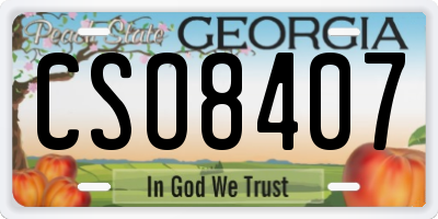 GA license plate CSO8407
