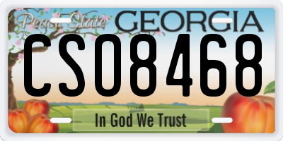 GA license plate CSO8468
