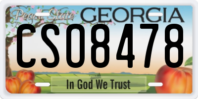 GA license plate CSO8478
