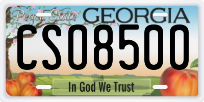 GA license plate CSO8500