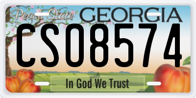 GA license plate CSO8574