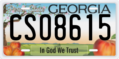 GA license plate CSO8615