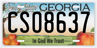 GA license plate CSO8637