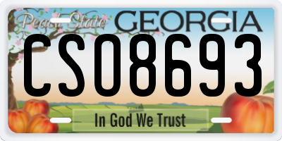 GA license plate CSO8693
