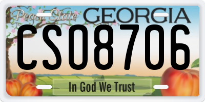 GA license plate CSO8706