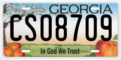 GA license plate CSO8709