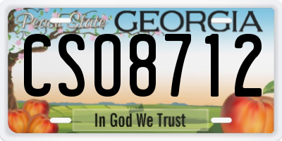 GA license plate CSO8712