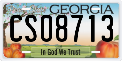 GA license plate CSO8713