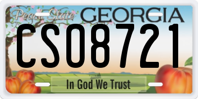 GA license plate CSO8721