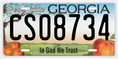 GA license plate CSO8734