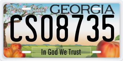 GA license plate CSO8735