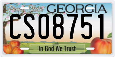 GA license plate CSO8751