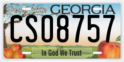 GA license plate CSO8757