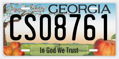 GA license plate CSO8761