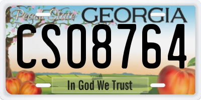 GA license plate CSO8764