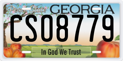 GA license plate CSO8779