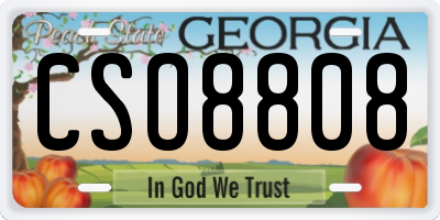 GA license plate CSO8808