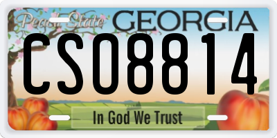 GA license plate CSO8814