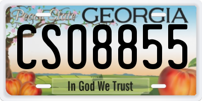 GA license plate CSO8855