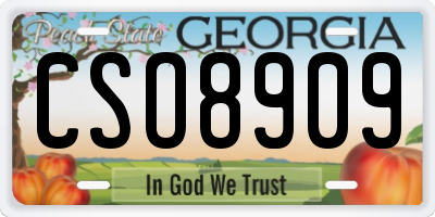 GA license plate CSO8909