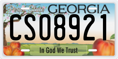 GA license plate CSO8921