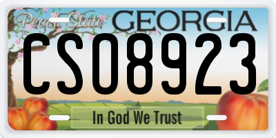 GA license plate CSO8923