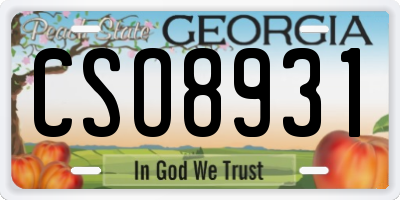 GA license plate CSO8931