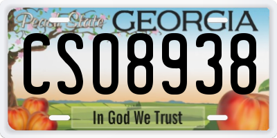 GA license plate CSO8938