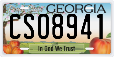 GA license plate CSO8941