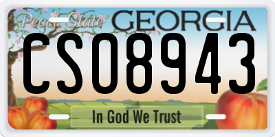 GA license plate CSO8943