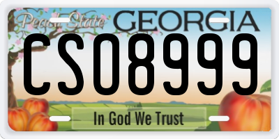 GA license plate CSO8999