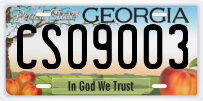 GA license plate CSO9003