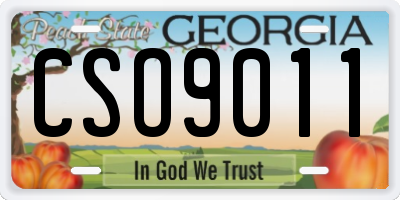 GA license plate CSO9011