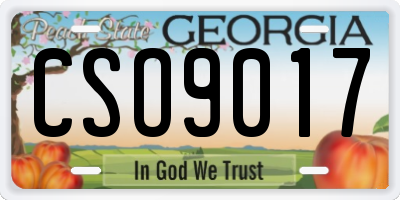 GA license plate CSO9017