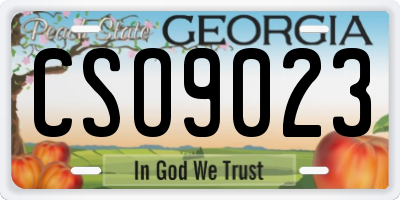 GA license plate CSO9023