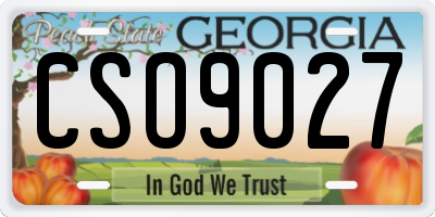 GA license plate CSO9027