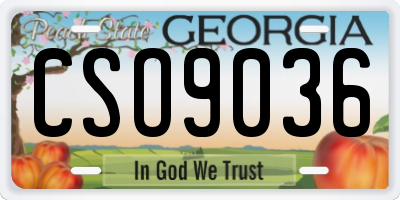 GA license plate CSO9036