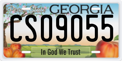GA license plate CSO9055