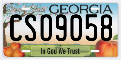 GA license plate CSO9058