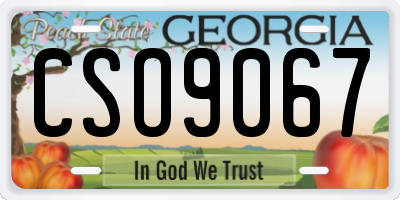 GA license plate CSO9067