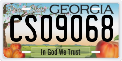GA license plate CSO9068