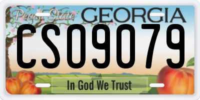 GA license plate CSO9079