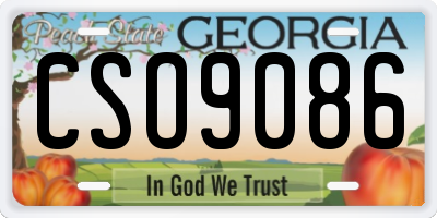 GA license plate CSO9086